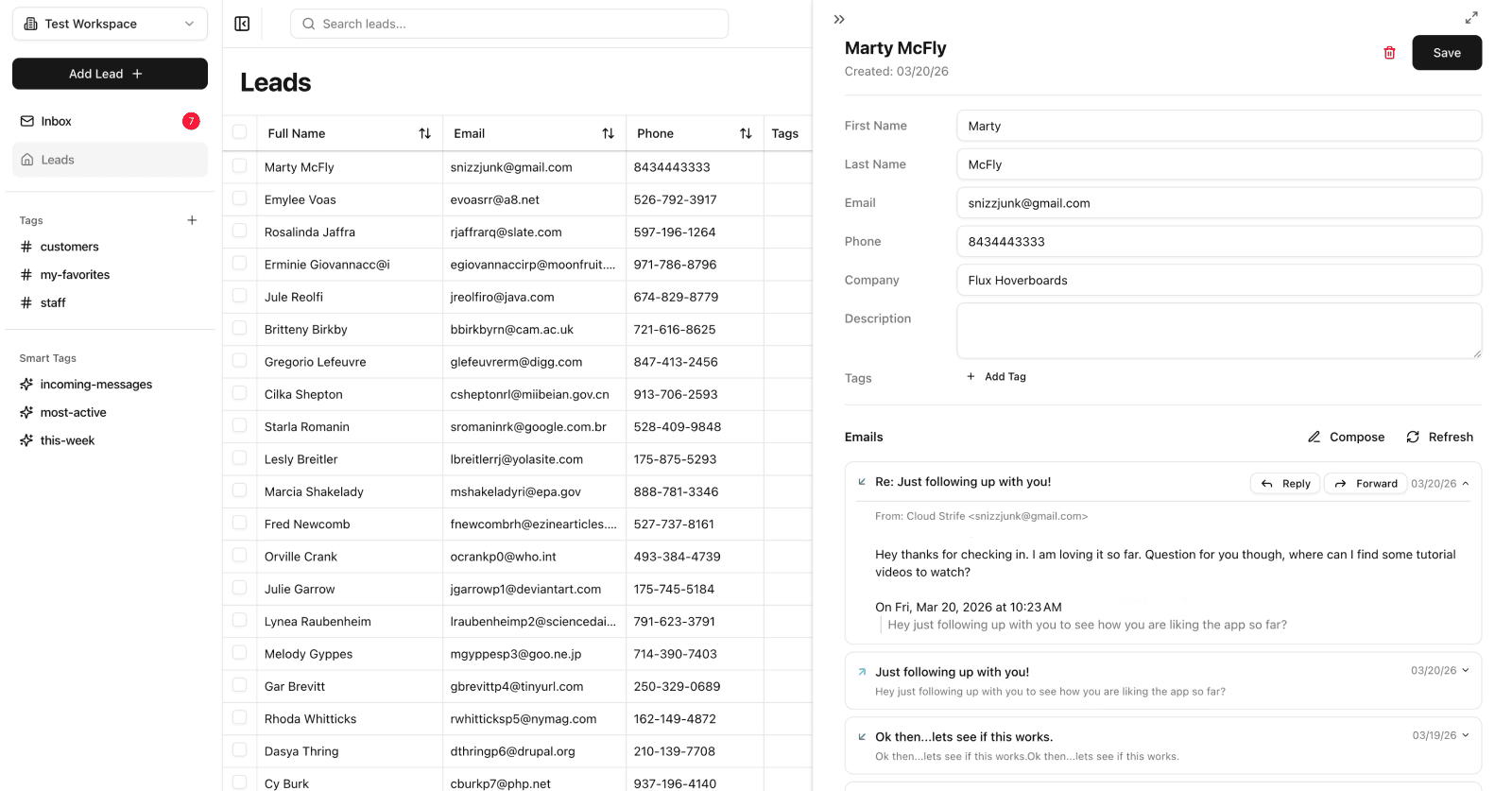 Heyo CRM app interface